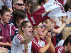 Galway v Kilkenny Leinster Senior Hurling Championship final replay at Semple Stadium, Thurles.<br />
Supporters cheer on Galway