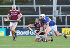 Galway v Tipperary All-Ireland Senior Championship Quarter-Final at the LIT Gaelic Grounds, Limerick.<br />
Galway’s Fintan Burke and Gearoid McInerney and Tipperary’s Patrick Maher