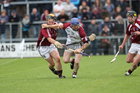 Galway v Westmeath Leinster Senior Hurling Championship Quarter Final at Cusack Park, Mullingar.<br />
Galway's Damien Hayes and Westmeath's Paul Fennell