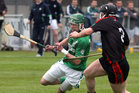 <br />
Tommie Larkins, Roderick Whyte,<br />
and<br />
Moycullen's, Conor Bohan,<br />
during the Senior Hurling Championship at Athenry.