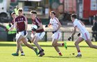 Galway v Cork Allianz Football League Division 2 Round 1 game at the Pearse Stadium.<br />
Galway's Michael Day, Paul Conroy and Gareth Bradshaw, and Cork's Mark Collins and Aidan Walsh