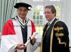 Connacht Rugby Head Coach Pat Lam, who was conferred an Honorary Doctorate of Arts at NUI Galway this week, pictured with Dr Jim Browne, President of the college.