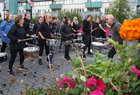 Drumadore Drum School performing during the Galway Clinic Streets of Galway 8k Road Race last Saturday.