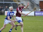 Galway v Laois 3rd round game in the Allianz National Hurling League at the Pearse Stadium.<br />
Galway's Padraic Mannion and Ross King, Laois