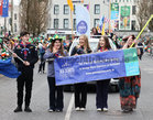 Members of the 1st Port of Galway Sea Scouts taking part in the St Patrick's Day parade