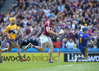 Galway v Clare 2018 All-Ireland Senior Hurling Championship semi-final at Croke Park.<br />
Conor Cooney after scoring Galway's goal past Clare's Donal Tuohy