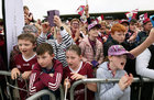 Supporters during the homecoming of the Galway Football team at Pearse Stadium on Monday evening.