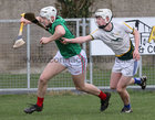 Calasanctius College Oramnmore v St Mary's C.B.S. Enniscorthy All-Ireland Post Primary Schools Paddy Buggy Cup (Senior B Hurling) semi-final at Rathdowney, Co Laois.<br />
Jake Keady, Calasanctius College Oranmore and Tadhg Doyle, St Mary's CBS Enniscorthy