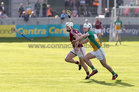 Galway v Offaly Leinster Senior Hurling Championship Round-Robin 1 game at O'Connor Park, Tullamore.<br />
Galway's Joe Canning and Offaly's Brendan Murphy
