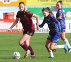 Galway United v Bohemians SSE Airtricity Women's Premier Division 2024 game at Eamonn Deacy Park.<br />
Kate Thompson, Galway United and Aoibhe Brennan, Bohemians