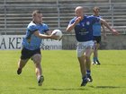 Salthill-Knocknacarra's, Conor Halloran,<br />
and<br />
St. Michaels, Frank Daly,<br />
during the Senior Football Championship at Pearse Stadium.