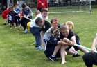 Competitors taking part in the childrens tug o' war competition at the Shantalla 5 A-Sides at the weekend.