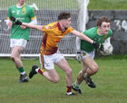 Carna Caiseal/Na Piarsiagh v St Gabriels Under 19C Sweeney Oil County Football final in An Spidéal.<br />
Darragh Hession, St Gabriels and Cian ÓCearra , Carna Caiseal/Na Piarsiagh 
