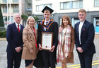 Padraic Moran, Caherlistrane, pictured with his parents Martin and Sandra, sister Maria and brother Francis, after he was conferred with a Bachelor of Engineering (Honours) in Mechanical Engineering, with First Class Honours Grade 1, at the GMIT Graduation ceremony in the Galmont Hotel.