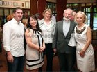 Richard Hartmann of Hartmann Jewellers, Mary Joyce, Principal, Colaiste Iognaid, Catherine Hickey O Maolain, Deputy Principal, Fr. John Humphreys SJ, and Denise Dunne, Events committee, at Who Wants To Be a Thousandaire in aid of the "Jes" Secondary School at the Ardilaun Hotel.