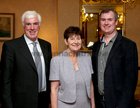 Tim Lohan, former oarsman, with his parents Padraig,Coach, and Imelda at St. Joseph's College Rowing Club dinner at the Ardilaun Hotel.