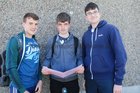 <br />
Paul Conneely, Fiachra Mulkerrins and Liam GwIlliam, all of Moycullen,  after completing the first paper in the Leaving Cert at St. Marys College. 