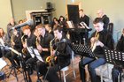 Galway Youth Jazz Orchestra, playing  at the Claregalway  Castle Spring  Garden and Craft Fair held at the castle. 