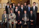 At St. Joseph's College "The Bish" Rowing Club held a celebration dinner at the Ardilaun Hotel to mark their historic achievement this year of becoming Junior 18 8+ British Schools Champions, Irish Schools Champions and National Irish Champions. The squad are pictured with club president Peadar O hIci at the dinner. Seated, from left: Conor Egan, Lubas Simo, Peadar O hIci, club president, Aaron Kelly and Conor Breen. Centre row: James Egan, Colm Conneely, Dara McKee, Evan Lydon, and Fionnan Tolan, club captain. Back row: Rob O'Callaghan, Dean Madden, Aidan Kinneen and Dan Hindle.