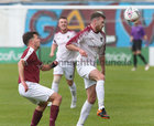 NUI Galway v Renmore B Joe Ryan Cup final at Eamonn Deacy Park.<br />
Keith Corcoran, NUI Galway and Ronan O’Flaherty, Renmore AFC