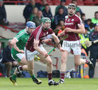 Galway v Limerick Allianz Hurling League semi-final in Limerick.<br />
Galway's Cathal Mannion and Joseph Cooney and Limerick's Richie McCarthy