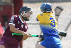 Galway v Clare All-Ireland Camogie Championship game at Kenny Park, Athenry.<br />
Galway’s Aoife Donohue and Clare’s Clare Hehir