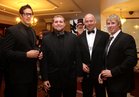 Connacht's Michael McCarthy, Brett Wilkinson, Robbie Morris and Fionn Carr at the Connacht Rugby Awards dinner at the Ardilaun Hotel.