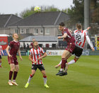 Galway United v Derry City SSE Airtricity League Premier Division game at, Eamonn Deacy Park.<br />
Galway United's Patrick Hickey and Vincent Borden and Derry City's Kevin Holt and Robert Benson