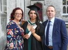 Shania Collins from Corofin with her parents Stephanie and Michael after she was conferred with the degree of B A, Honours, at NUI Galway.