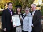 Ciara Treacy from Newcastle with her parents Kathleen and Gerry and brother Liam after she was conferred withwith a B.A. Public and Social Policy degree at NUI Galway
