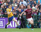 Galway v Roscommon 2018 Connacht Senior Football final at Dr Hyde Park, Roscommon.<br />
Galway's Eamonn Brannigan and Roscommon's Cathal Compton