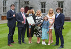Eve Sheridan, Clybaun, Knocknacarra, who was conferred with an Honours Bachelor of Engineering (Biomedical Engineering) at NUI Galway, pictured with with her parents Captain Brian Sheridan, Galway Harbour Master, and Didi Sheridan, andfrom left, her brother Shane, sister Claire, brother Tom and in front her goddaughter Grace Cunningham.<br />
 <br />
