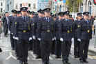 Gardai wearing the older uniforms at Eyre Square last Sunday during the the re-enactment of the arrival of the first Gardaí to Galway on 25th September 1922. A commemoration was held by Gardaí in Galway to mark the 100-year anniversary of the foundation of An Garda Síochána.