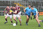 Galway v Dublin Allianz Football League Division 1 Round 7 game at Pearse Stadium.<br />
Galway’s Tom Flynn and Cein D’Arcy and Dublin’s Brian Fenton and Dara Mullin