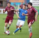 Galway United v Finn Harps SSE Airtricity League game at Eamonn Deacy Park.<br />
Galway United's Conor Melody and Aidan Friel, Finn Harps