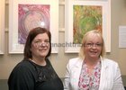 Bridgette Naughton, Newcastle, and Mary Coen, Highfield Park, at the opening of artist Maurice Walsh's exhibition at the Town Hall Theatre.