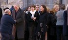 Relatives and friends of former Bishop of Galway, Most Rev Eamonn Casey, at the removal at Galway Cathedral.