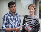 Ahmed Zafar, Oranmore, and Annie Bradley, Renmore, after receiving their Leaving Certificate Results at Yeats College.