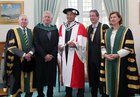 Connacht Rugby Head Coach Pat Lam, who was conferred an Honorary Doctorate of Arts at NUI Galway this week, pictured with, from left: .......  Michael Heskin, Director of Sport and Physical Activity, Dr Jim Browne, President of the college, and .......