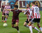 Galway United v Derry City SSE Airtricity League Premier Division game at, Eamonn Deacy Park.<br />
Moses Dyer, Galway United and Carl Winchester and Kevin Holt, Derry City