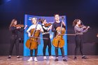 At the Bank of Ireland Enterprise Town held at Gort Community School were: Coole Music, Sonic Strings on stage<br />
<br />
Photo by Deirdre Holmes