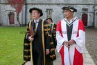 Connacht Rugby Head Coach Pat Lam, who was conferred an Honorary Doctorate of Arts at NUI Galway this week, pictured with Dr Jim Browne, President of the college.. 