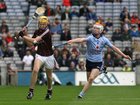 <br />
Galway's, Jonathan Glynn,<br />
and<br />
Dublin's, Colm Cronin,<br />
during the All-Ireland Minor Hurling Championship Final.<br />
