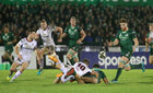 Connacht v Ulster Guinness PRO14 game at the Sportsground.<br />
Colby Fainga'a (tackled by Ulsters Johnny McPhillips) passes the ball to Sean O'Brien