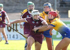 Galway v Clare All-Ireland Camogie Championship game at Kenny Park, Athenry.<br />
Galway’s Ailish O’Reilly and Clare’s Alannah Ryan