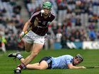 <br />
Galway's, Gerard O'Donoghue,<br />
and<br />
Dublin's, Sean McClelland,<br />
during the All-Ireland Minor Hurling Championship Final.<br />
