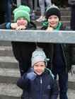 Dunmore MacHales young supporters Hayden Tierney (front), Charlie Cunniffe and Keelan Tierney at the Connacht GAA Club Intermediate Football Final in Kiltoom.<br />
