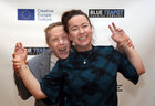 ACTING IT UP . . . Blue Teapot Theatre Company' actor Patrick Becker and Hilary Kavanagh, Producer, at the programme launch for Crossing the Line Festival at Blue Teapot Theatre, Munster Ave.