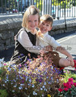 Bridie Fahy and Éanna Furey on their first day at school at Scoil Fhursa this week.