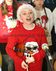 Aran McMeanman of rang a 4 performing a solo during the opening ceremony of Scoil Bhríde Mionloch.